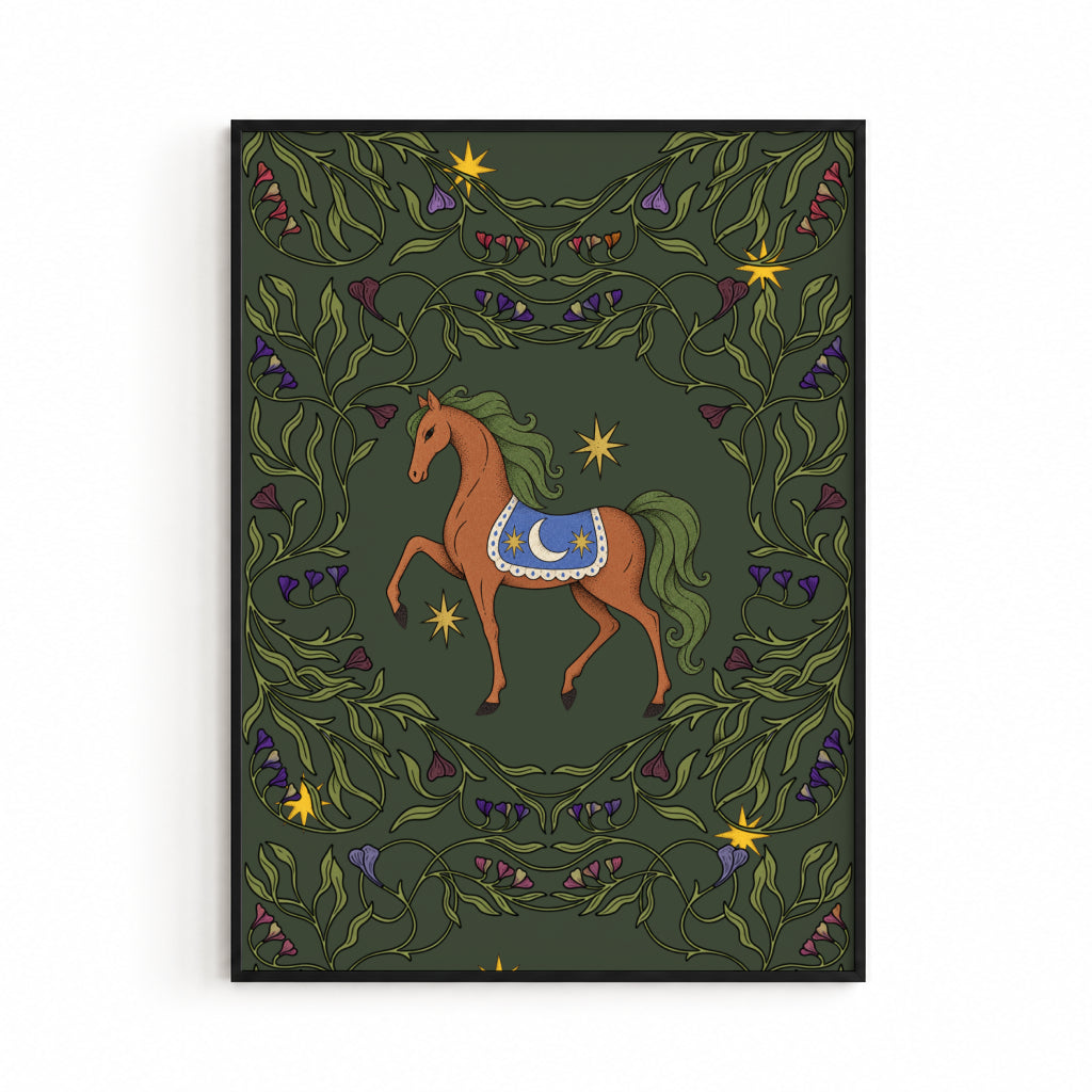 Horse Vines Poster