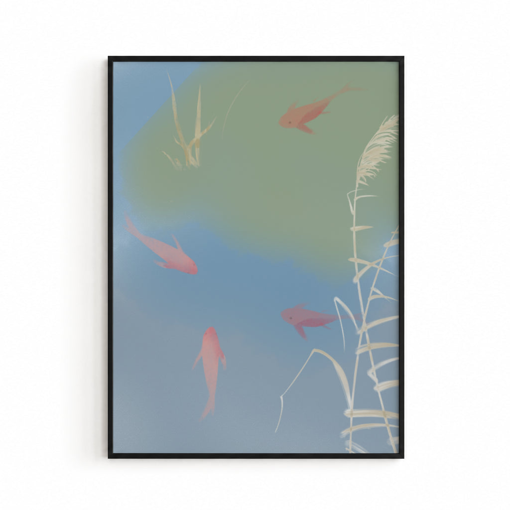 Fish in Pond Poster