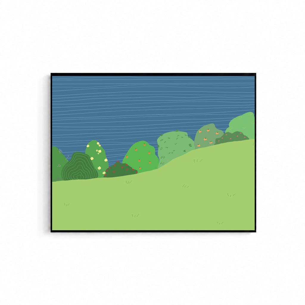 Blue Green Scenery Poster