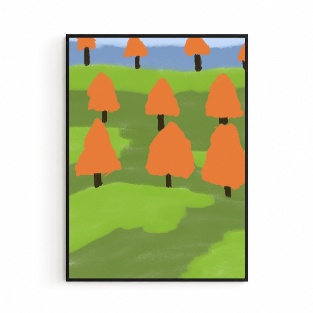 Orange Forest Poster