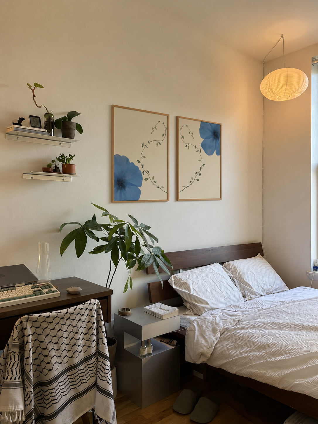Blue Flower Gallery Wall Set