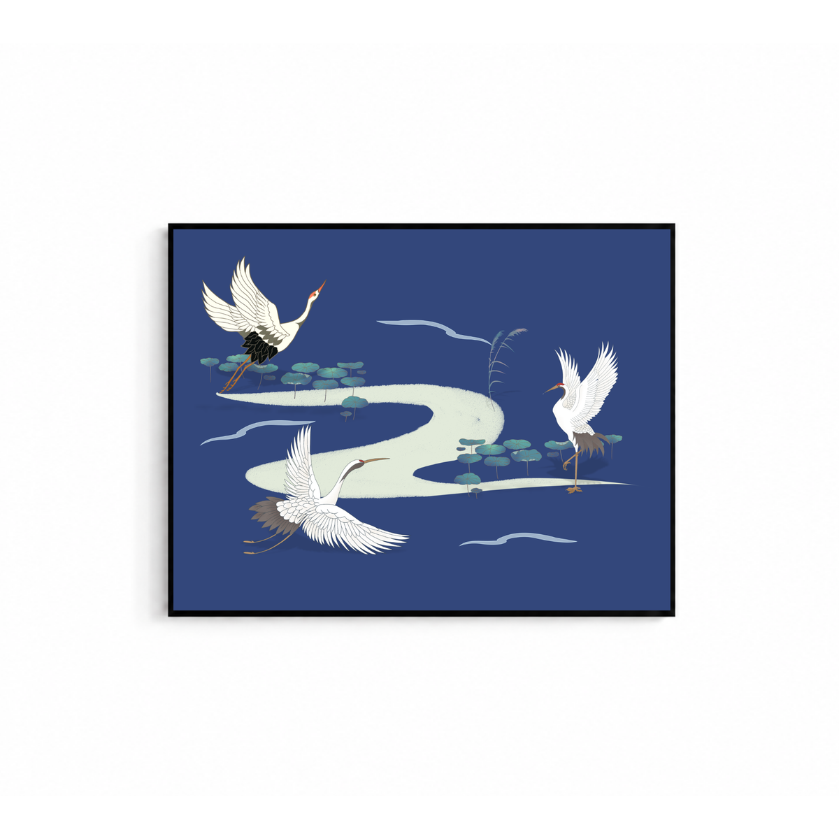 Flying Cranes Poster
